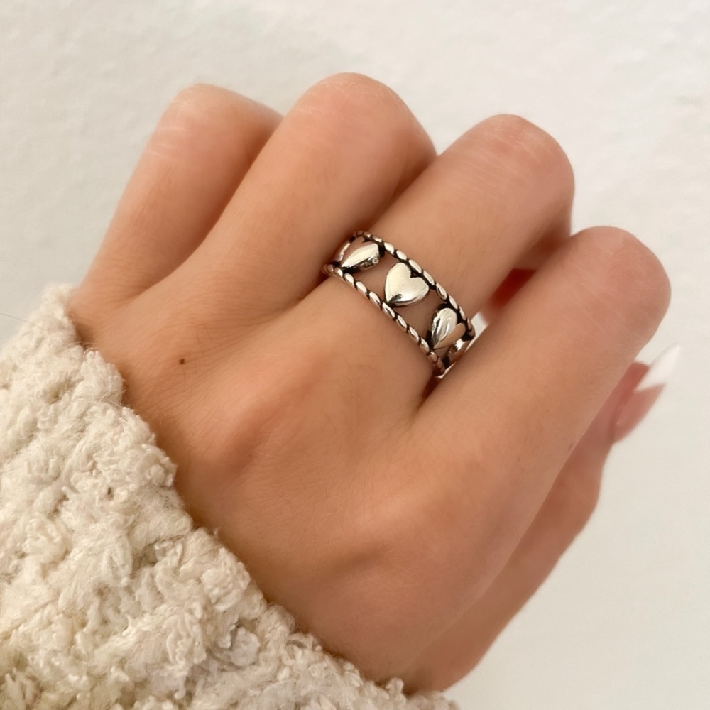 925 Sterling Silver Heart Ring Band Dainty Ring Minimalist Ring Silver Heart